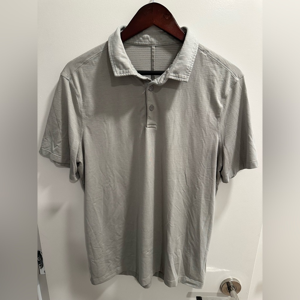 Lululemon Athletica Gray Polo Shirt Soft Cotton Blend
